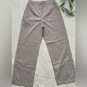 Elegant Gray Women's Straight Leg Pants